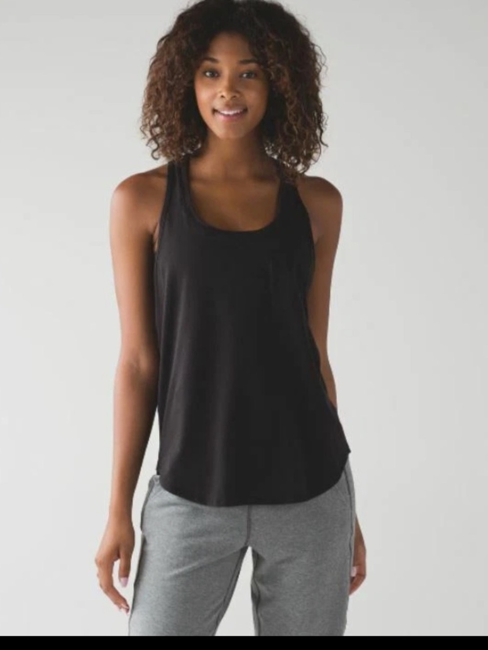 Lululemon Athletica Black Racerback Tank Top - Women's Casual Layering Tee - 4/6